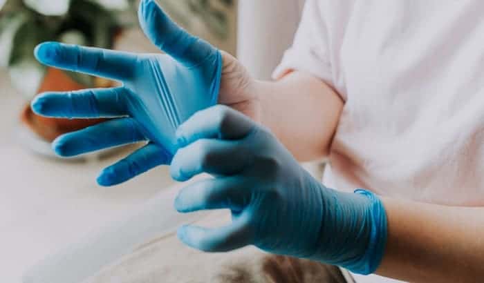 what are nitrile gloves made from