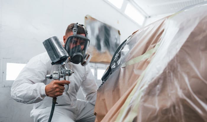 respirator for spraying latex paint