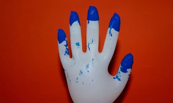 latex gloves painting